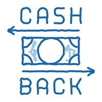 cash back doodle icon hand drawn illustration vector
