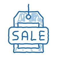 label sale doodle icon hand drawn illustration vector