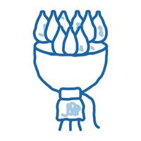 ramo de flores doodle icono dibujado a mano ilustración vector