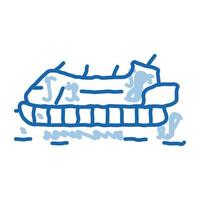 rescue hovercraft doodle icon hand drawn illustration vector