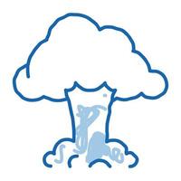 explosion cloud doodle icon hand drawn illustration vector