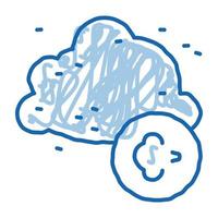 alergia en el polvo doodle icono dibujado a mano ilustración vector