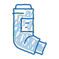 inhaler asthma treatment tool doodle icon hand drawn illustration vector