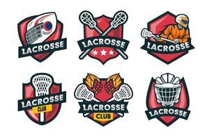 conjunto de logotipo de lacrosse vector