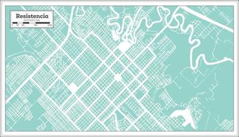 Resistencia Argentina City Map in Retro Style. Outline Map. vector