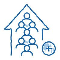 team growth rate doodle icon hand drawn illustration vector