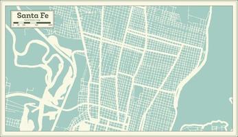 mapa de la ciudad argentina de santa fe en estilo retro. esquema del mapa. vector