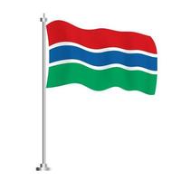 la bandera de gambia bandera de onda aislada del país de gambia. vector
