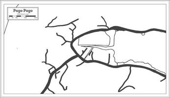 pago pago mapa de la ciudad de samoa americana en color blanco y negro en estilo retro aislado en blanco. vector