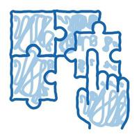 puzzle toy doodle icon hand drawn illustration vector