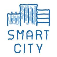 smart city buildings doodle icon hand drawn illustration vector