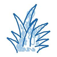 tropical bush doodle icon hand drawn illustration vector