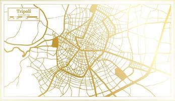 Tripoli Greece City Map in Retro Style in Golden Color. Outline Map. vector