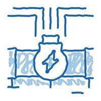 geothermal energy pipe doodle icon hand drawn illustration vector