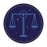 Balance scale astrological sign, horoscope symbol vector