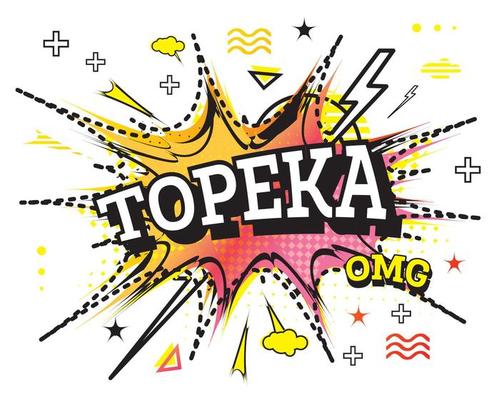 Topeka Comic Text in Pop Art Style Isolated on White Background.