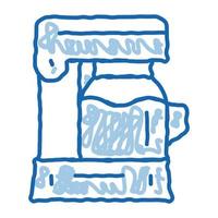 máquina de café doodle icono dibujado a mano ilustración vector
