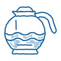 coffee pot doodle icon hand drawn illustration vector