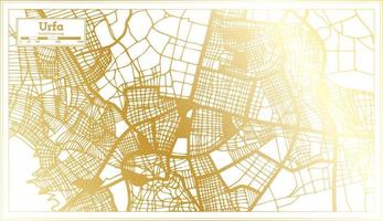 Urfa Turkey City Map in Retro Style in Golden Color. Outline Map. vector