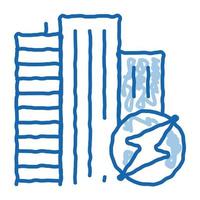 city energy doodle icon hand drawn illustration vector