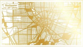 Rochester USA City Map in Retro Style in Golden Color. Outline Map.