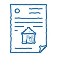 casa documento doodle icono dibujado a mano ilustración vector
