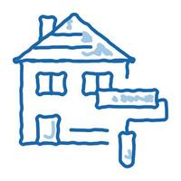 pintura de la casa doodle icono dibujado a mano ilustración vector