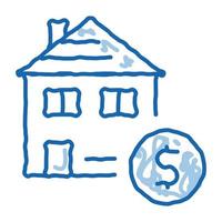 house sale doodle icon hand drawn illustration vector