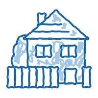 house real estate doodle icon hand drawn illustration vector