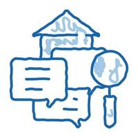 mensaje de agente inmobiliario doodle icono dibujado a mano ilustración vector