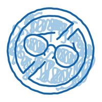 ban on wearing glasses doodle icon hand drawn illustration vector