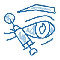eyelid surgery local anesthesia doodle icon hand drawn illustration vector