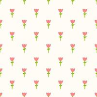 Seamless background with tulip pattern. Cute pattern for decoration. vector