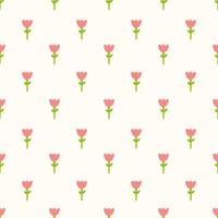 Seamless background with tulip pattern. Cute pattern for decoration. vector