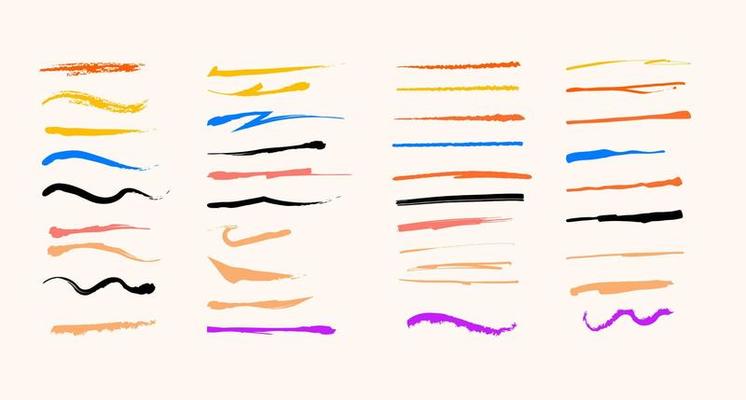 Ink Line Design Element Vector Set
