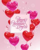 tarjeta de felicitación del día de san valentín. banner vertical en suaves colores rosas. fondo para imprimir o publicar en el sitio. ilustración vectorial vector