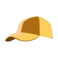 Yellow baseball cap in flat technique vector