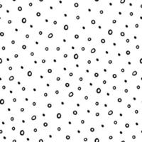 Abstract vector seamless  pattern. Random small black spots on white background. Irregular chaotic hand drawn elements. Simple modern decorative print for textile,  paper, fabric.