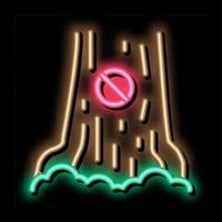 forbidden logging tree neon glow icon illustration vector