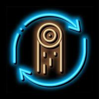 wood material cicle neon glow icon illustration vector