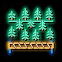 overlapped forest neon glow icon illustration vector