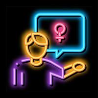 man talking about gay neon glow icon illustration vector