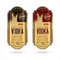 etiquetas para vodka con ilustración vectorial de trigo vector