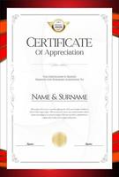 Colorful retro design certificate or diploma template vector