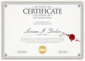 Certificate or diploma retro vintage design template vector