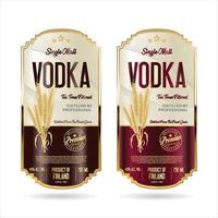 etiquetas para vodka con ilustración vectorial de trigo vector