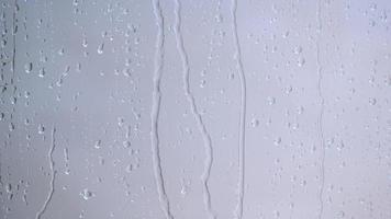 Water droplets on the glass in the bathroom video