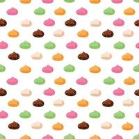 Seamless Pattern of multicolored Mochi sweets vector