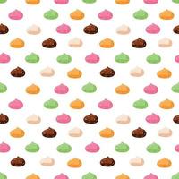 Seamless Pattern of multicolored Mochi sweets vector