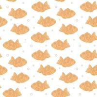 Seamless fish shaped cookie pattern vector